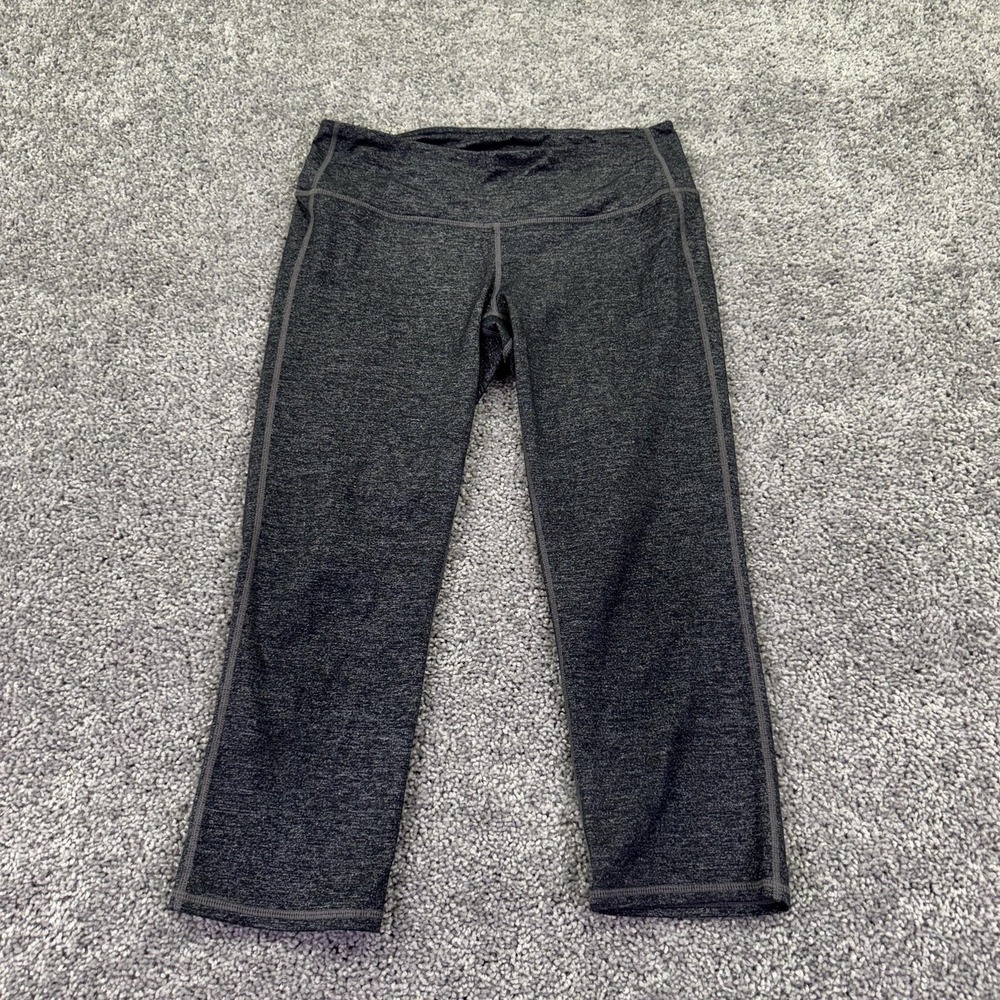 Athleta Capri Leggings Womens M Gray Moisture Wicking Yoga Athletic Gym